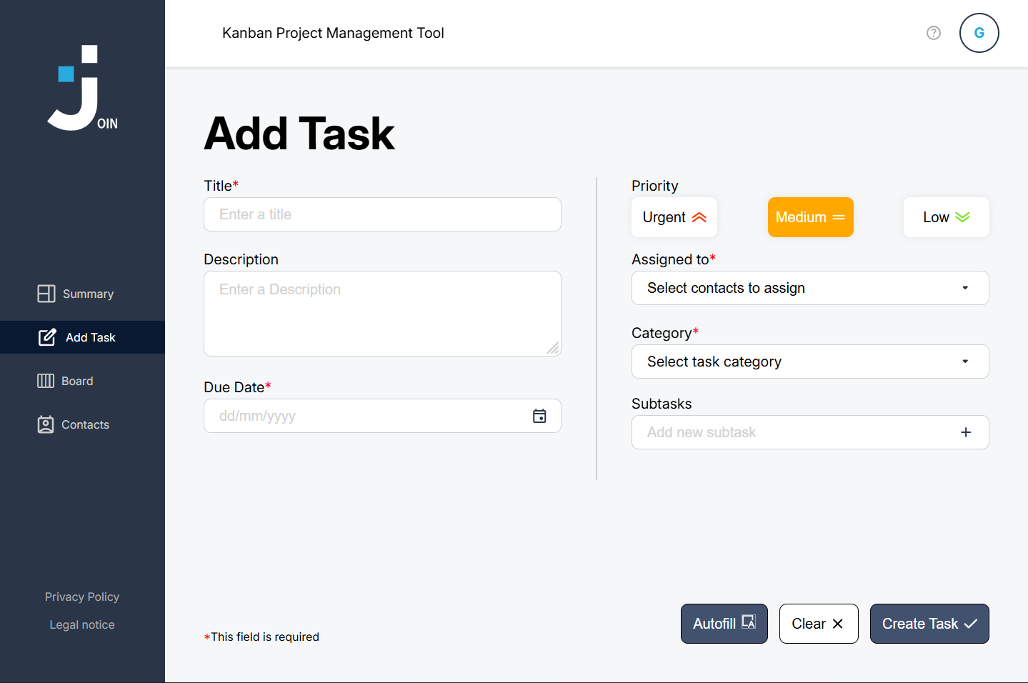 Join Project Screenshot